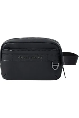 Armani Exchange Homme, Sacs, Noir, Taille: ONE Size Pochette homme en simili cuir avec logo