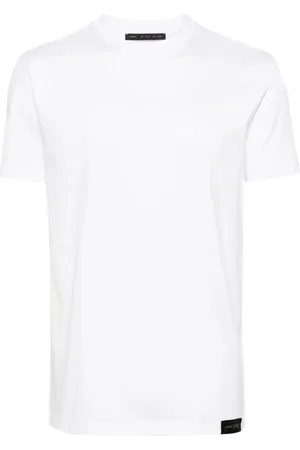 LOW BRAND Homme, Tops, Blanc, Taille: XL T-shirt Blanc en Coton avec Logo