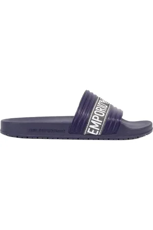 Emporio Armani Homme, Chaussures, Bleu, Taille: 45 EU Sandales PVC Homme avec Logo