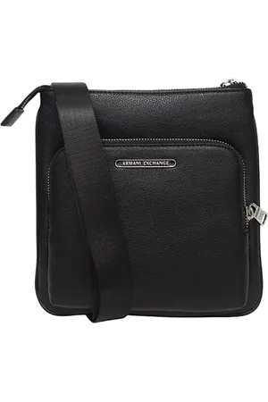 Armani Exchange Homme, Sacs, Noir, Taille: ONE Size Sac bandoulière homme en simili cuir avec logo