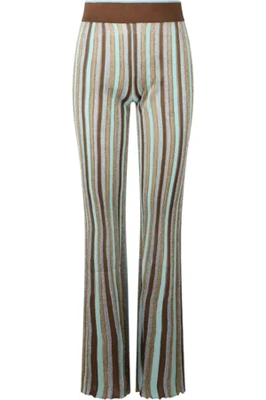 CIRCUS HOTEL Femme, Pantalons, Multicolore, Taille: 36 FR Pantalon Évasé en Lurex à Rayures Multicolores
