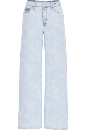 Guess Femme, Jeans, Bleu, Taille: W27 Jeans larges Bellflower fleuris pour femmes