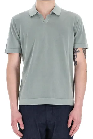 DRUMOHR Homme, Tops, Vert, Taille: M Polo Vert Coton Super Léger