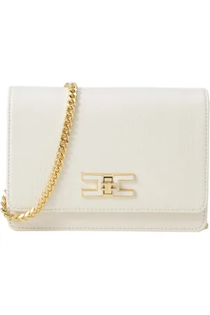Elisabetta Franchi Femme, Sacs, Blanc, Taille: ONE Size Sac bandoulière en similicuir avec logo avant