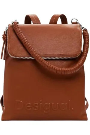 Desigual Femme, Sacs, Brun, Taille: ONE Size Sac à dos élégant en polyuréthane marron