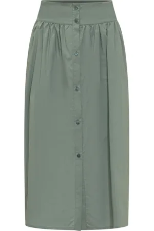 Woolrich Femme, Jupes, Vert, Taille: 36 FR Jupe Trapèze Taille Haute