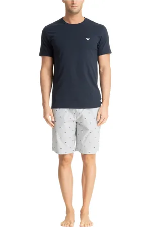 Emporio Armani Homme, Vêtements de nuit et de détente, Bleu, Taille: M Pyjama à Rayures Multicolores avec Taille Élastique