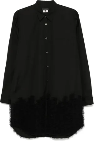 Comme des Garçons Femme, Blouses et Chemises, Noir, Taille: 40 FR Chemise Noire à Volants Style Classique