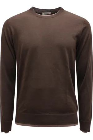 Paolo Pecora Homme, Pulls, Brun, Taille: S Pull en laine bleue modèle A013F001