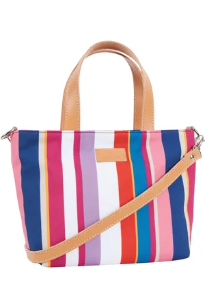 Gallo Femme, Sacs, Multicolore, Taille: ONE Size Petit sac shopper blanc à rayures multicolores pour femmes