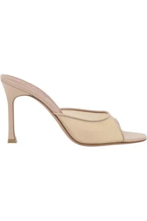 Amina Muaddi Femme, Chaussures, , Taille: 36 EU Mesh Slingback Heels Style Alebeige