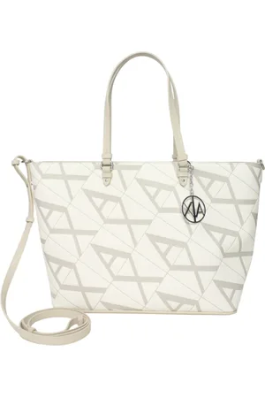 Armani Exchange Femme, Sacs, Blanc, Taille: ONE Size Sac à main en similicuir avec logo frontal