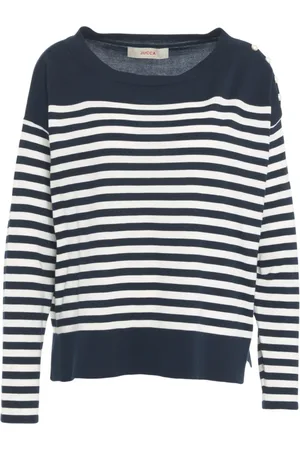 Jucca Femme, Pulls, Bleu, Taille: 38 FR Pull à Rayures Bleues