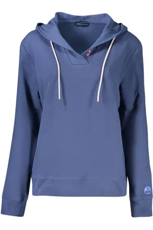 North Sails Femme, Sweatshirts et sweats à capuche, Bleu, Taille: 42 FR Sweat à Capuche avec Logo en Relief Bleu