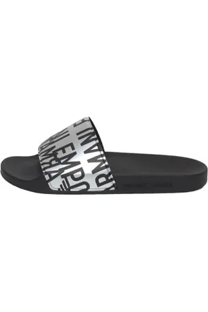 Emporio Armani Homme, Chaussures, Gris, Taille: 40 EU Sandales Homme avec Logo Contrastant