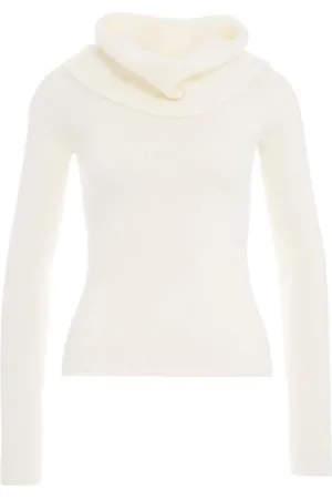 Liu Jo Femme, Pulls, Blanc, Taille: 36 FR Pull à manches longues avec logo au dos