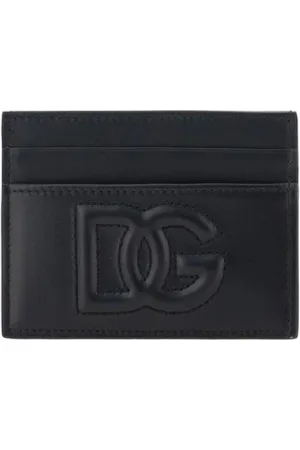Dolce & Gabbana Femme, Accessoires, Noir, Taille: ONE Size Porte-cartes en cuir gaufré