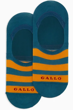 Gallo Unisex, Sous-vêtements, Multicolore, Taille: XS Chaussettes invisibles en coton vert unisexe avec motif à rayures bicolores