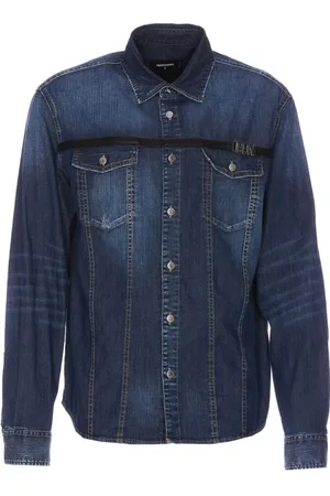 Dsquared2 Homme, Vestes, Bleu, Taille: XL Chemises Jeans Fabriquées en Italie