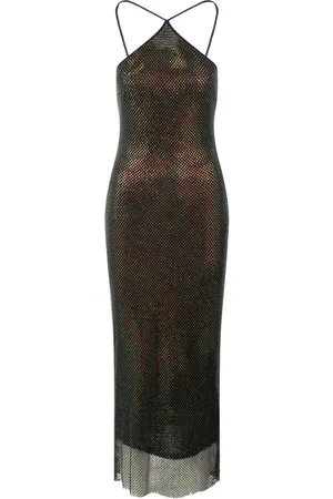 Ilkyaz Ozel Femme, Robes, Multicolore, Taille: 40 FR Robe Luminescente en Maille avec Cristaux