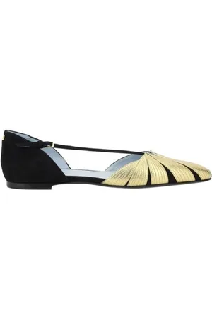 VALENTINO GARAVANI Femme, Chaussures, Noir, Taille: 37 EU Ballerines avec détail feuille et bride ajustable