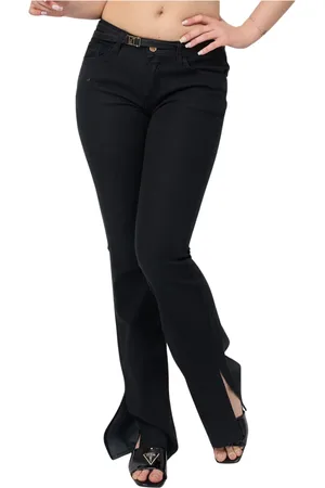 Gaudi Femme, Jeans, Noir, Taille: W26 Jean Noir avec Fentes en Bas