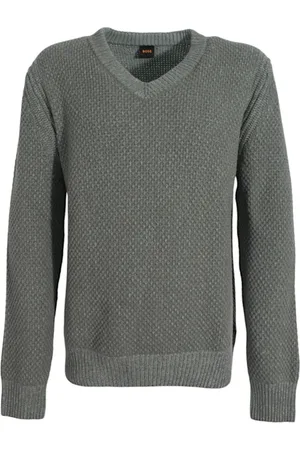 HUGO BOSS Homme, Pulls, Gris, Taille: M Pull en mélange de laine à manches longues