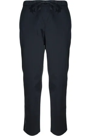 Max Mara Femme, Pantalons, Bleu, Taille: 40 FR Pantalon cigarette en coton avec taille élastique