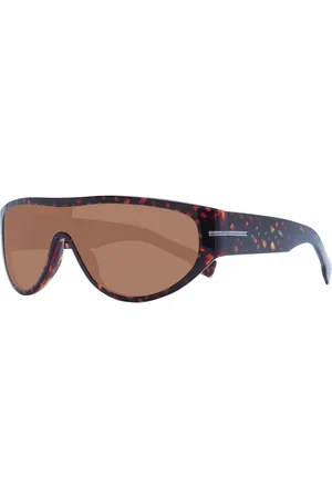 HUGO BOSS Homme, Accessoires, Brun, Taille: ONE Size Lunettes de Soleil en Acétate Écologique Marron avec Verres Jaunes