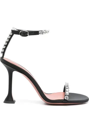 Amina Muaddi Femme, Chaussures, Noir, Taille: 38 EU Sandales Noires à Lanières