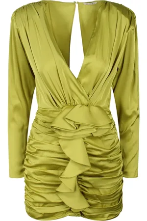 Ilkyaz Ozel Femme, Robes, Vert, Taille: 38 FR Robe Mini Absinthe avec Volants
