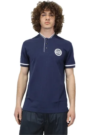 EA7 Homme, Tops, Bleu, Taille: S Polo en coton avec logo