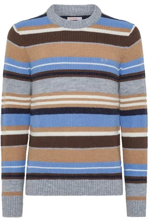 sun68 Homme, Pulls, Multicolore, Taille: L Pull col rond en laine mélangée à motif