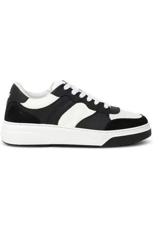 Dsquared2 Homme, Chaussures, Multicolore, Taille: 42 EU Baskets Cuir Noir et Blanc Style Confort