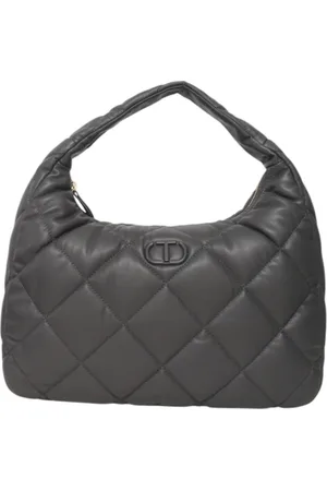 Twin-Set Femme, Sacs, Gris, Taille: ONE Size Sac hobo en simili cuir avec logo