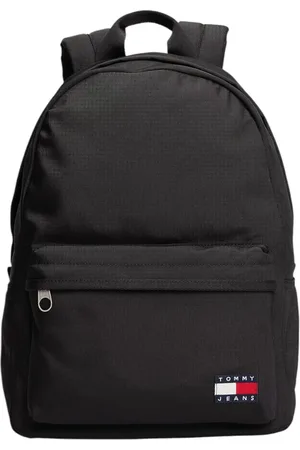Tommy Hilfiger Homme, Sacs, Noir, Taille: ONE Size Sac à dos homme en éco-cuir avec poche avant