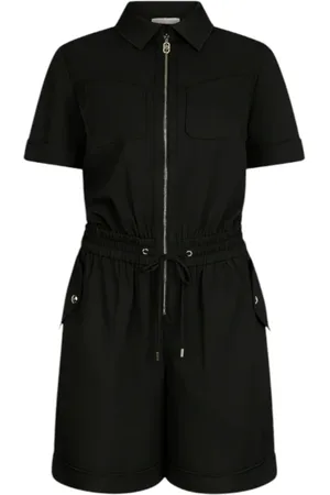 Liu Jo Femme, Combinaisons et Ensembles, Noir, Taille: 38 FR Robe courte en bambou avec col français