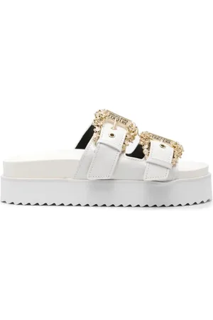 VERSACE Femme, Chaussures, Blanc, Taille: 36 EU Arizona Chaussons Blancs Femme Adulte