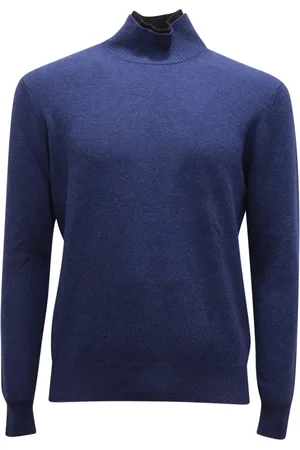 Paolo Pecora Homme, Pulls, Bleu, Taille: S Pull à Col Roulé en Laine Bleue