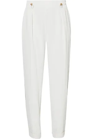Liu Jo Femme, Pantalons, Blanc, Taille: 42 FR Pantalon de jogging stretch avec taille élastique