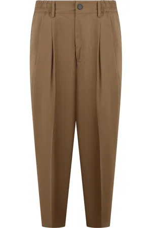 LOW BRAND Homme, Pantalons, Brun, Taille: W32 Pantalon en laine vierge coupe carotte
