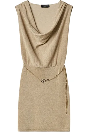 GAËLLE Femme, Robes, Jaune, Taille: 40 FR Robe Mini Dorée avec Capuche