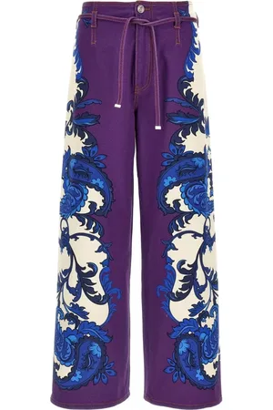 Etro Femme, Jeans, Multicolore, Taille: W27 Jean imprimé taille haute jambe large