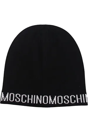 Moschino Homme, Accessoires, Noir, Taille: ONE Size Bonnet en laine tricotée