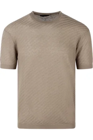 LOW BRAND Homme, Tops, Brun, Taille: XL T-shirt Tricoté Texture Géométrique