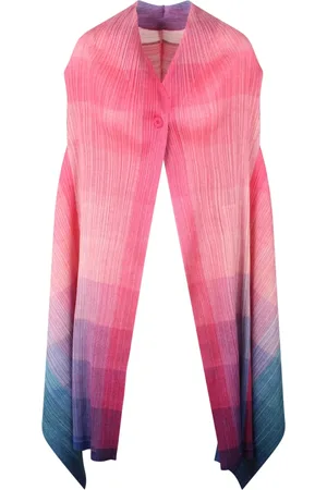Issey Miyake Femme, Vestes, Rose, Taille: ONE Size Gilet en Polyester Imprimé Multicolore