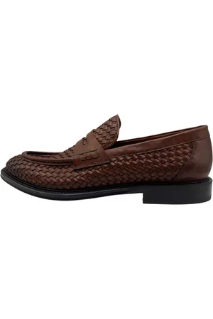 Brecos Homme, Chaussures, Brun, Taille: 42 EU Mocassins en Cuir Tressé Marron Construction Blake