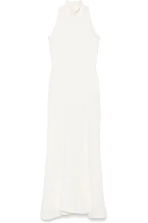 Msgm Femme, Robes, Blanc, Taille: 36 FR Robe Blanche en Mélange de Coton Style Élégant