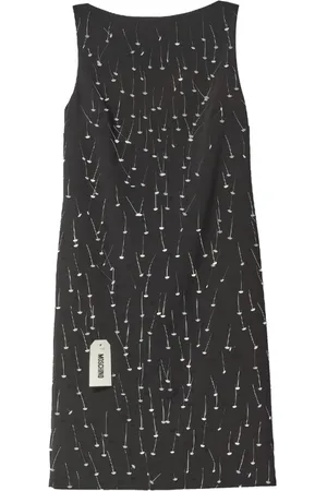 Moschino Femme, Robes, Noir, Taille: 36 FR Robe Noire sans Manches avec Épingles
