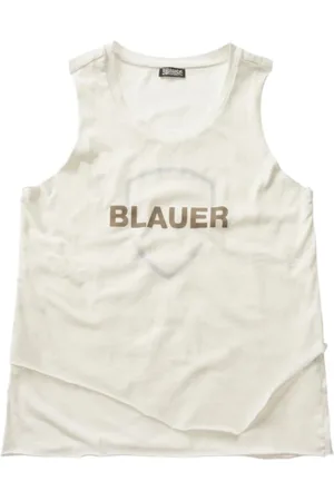 Blauer Femme, Tops, Blanc, Taille: 38 FR Débardeur en coton avec encolure ronde